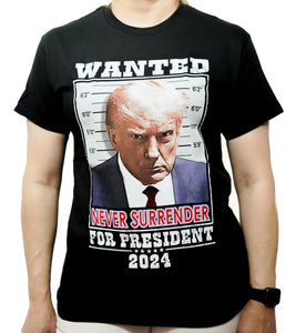 Trump Mug Shot Wanted for President 2024 T-Shirt