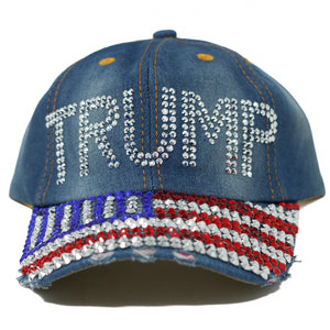 TRUMP Bedazzled Denim Cap