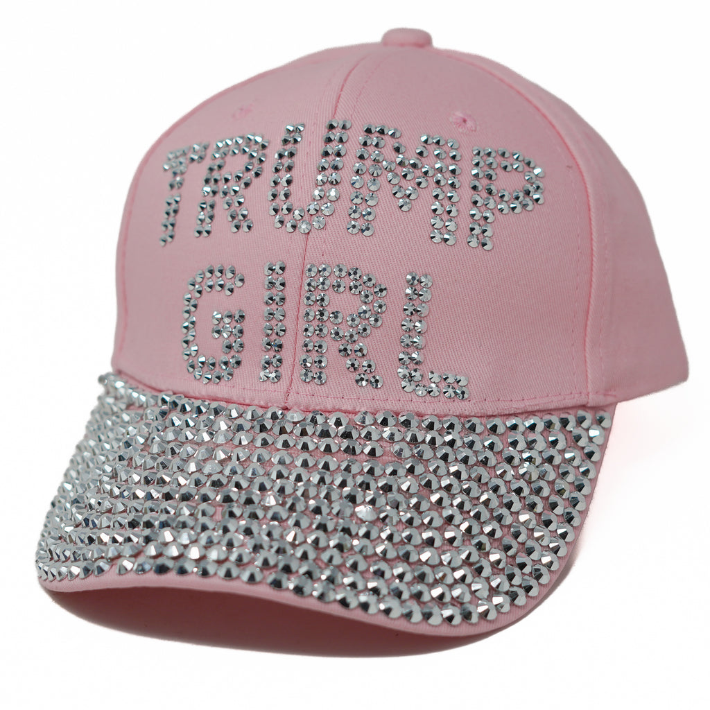 TRUMP GIRL Bedazzled Pink Cap
