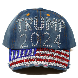 TRUMP Bedazzled Denim Cap