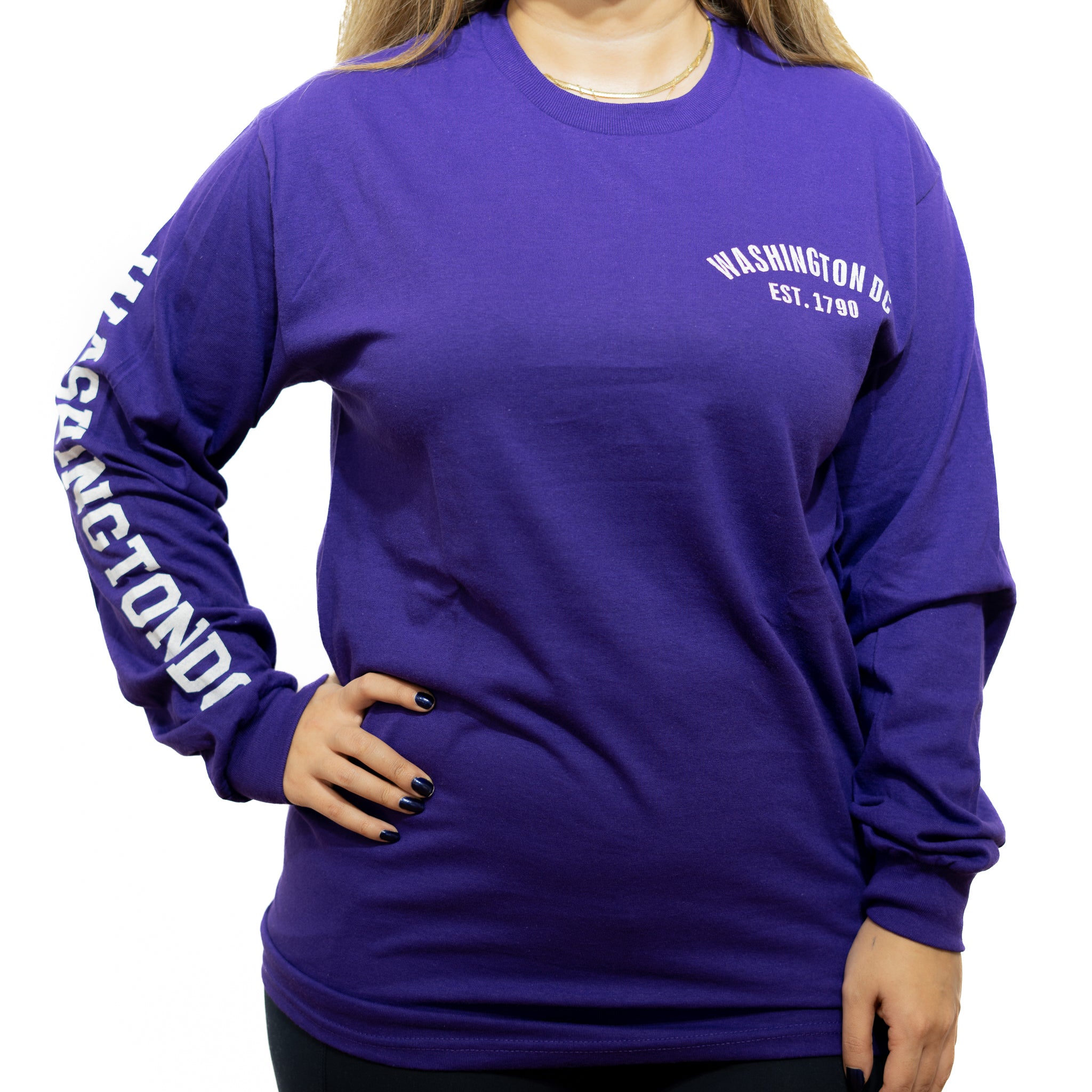 Authentic Washington DC Long Sleeve T-Shirt (Multiple Colors)
