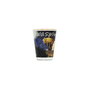 DC at Night Clear Shot Glass with Gold Rim