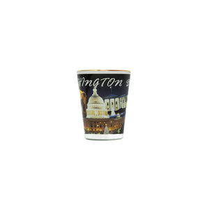 DC at Night Clear Shot Glass with Gold Rim