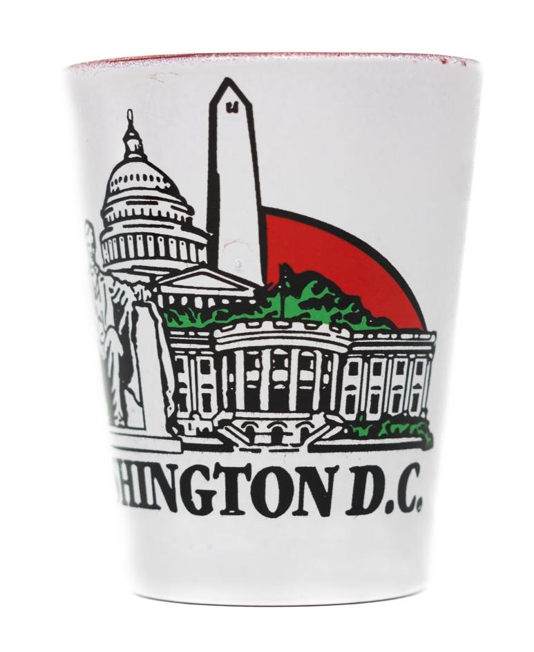 White Washington DC Shot Glass