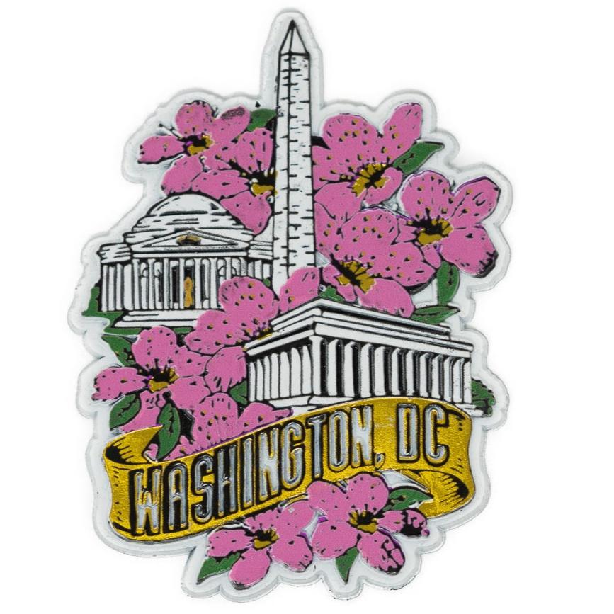 Cherry Blossom Monuments 'Gold Banner' Magnet