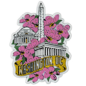 Cherry Blossom Monuments 'Gold Banner' Magnet