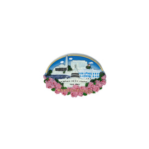 Oval DC Cherry Blossom Ceramic Magnet