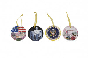 Round Ceramic Washington DC Ornaments