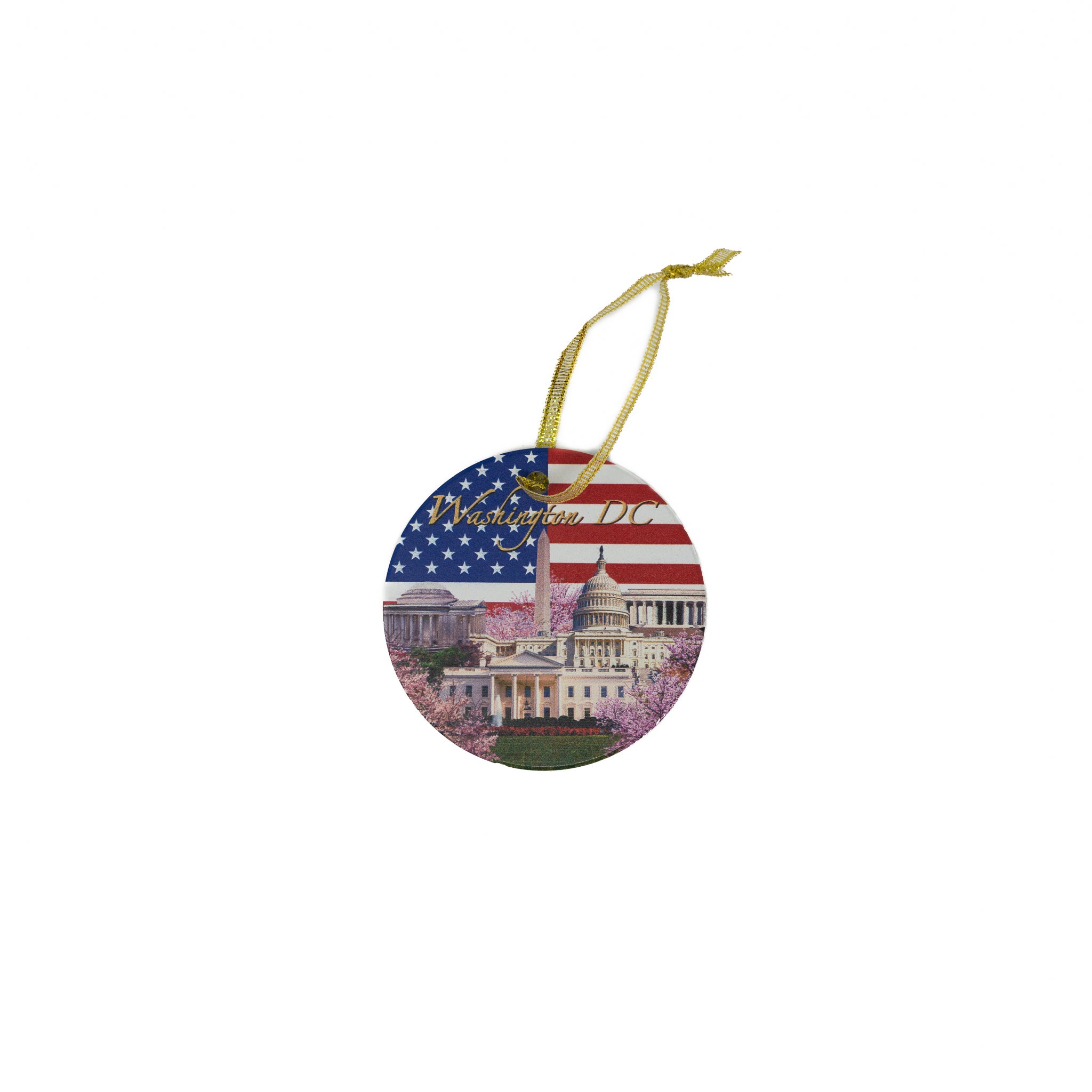 Round Ceramic Washington DC Ornaments