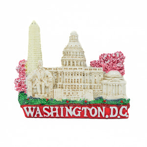 Ceramic DC Landmarks with Cherry Blossoms Magnet