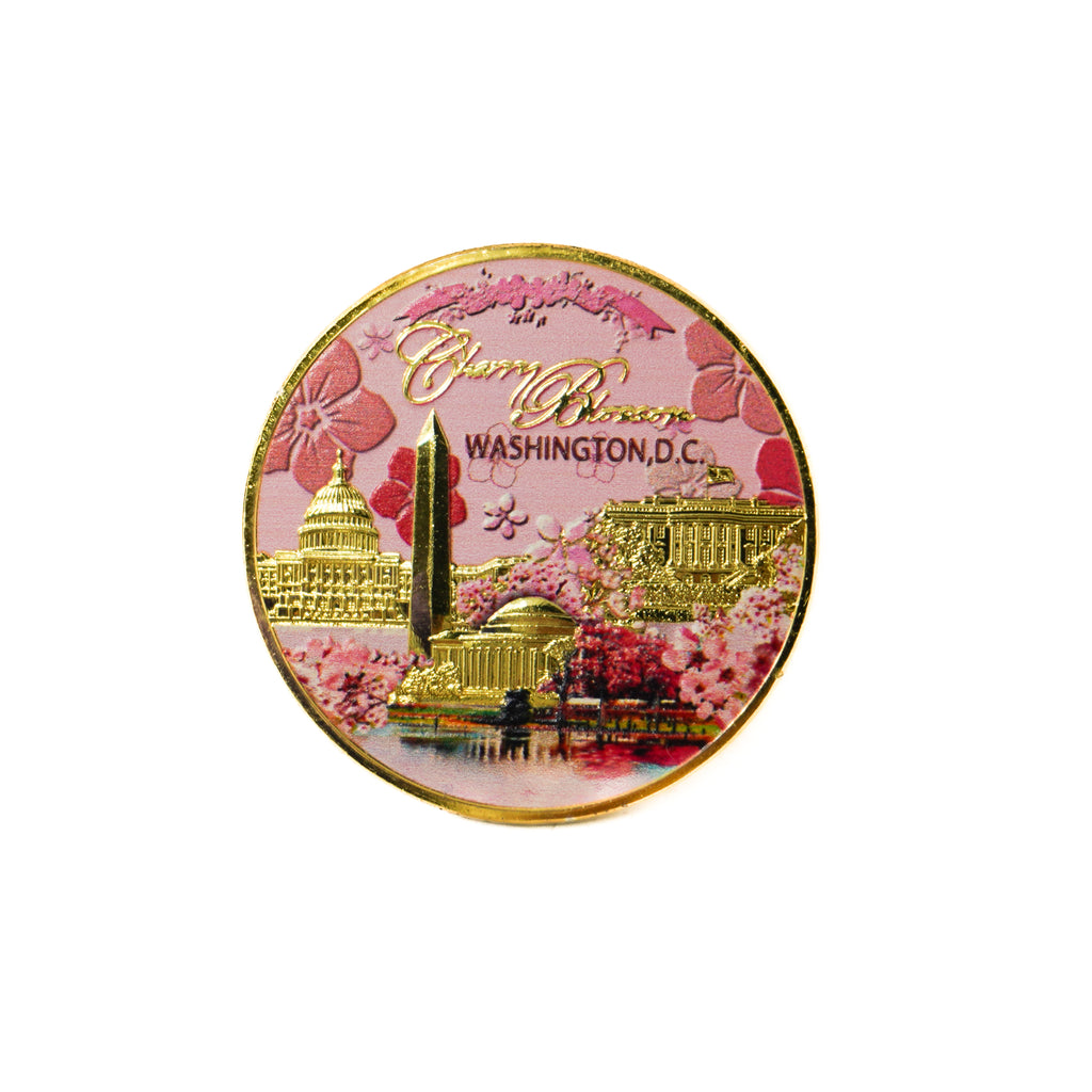 Washington DC Collectible Souvenir Coin w/ Cherry Blossoms (2 Styles)