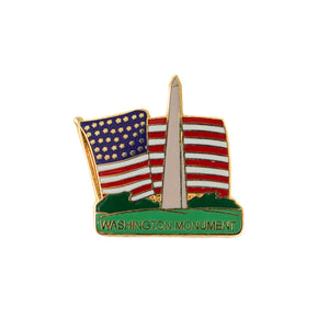 Washington DC Monument and American Flag Lapel Pin
