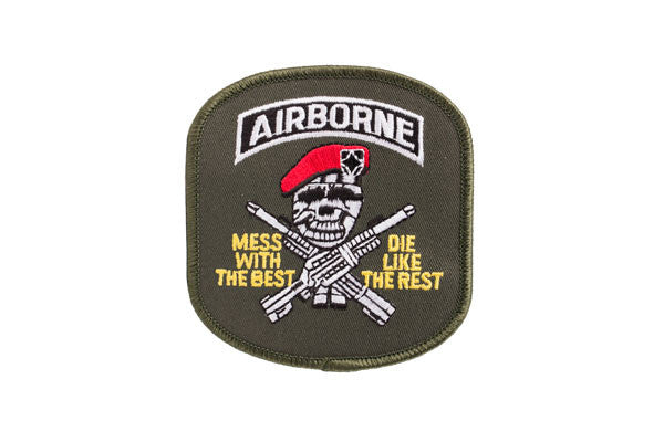 Red Beret "Mess with the Best, Die Like the Rest" Airborne Iron-on Patch