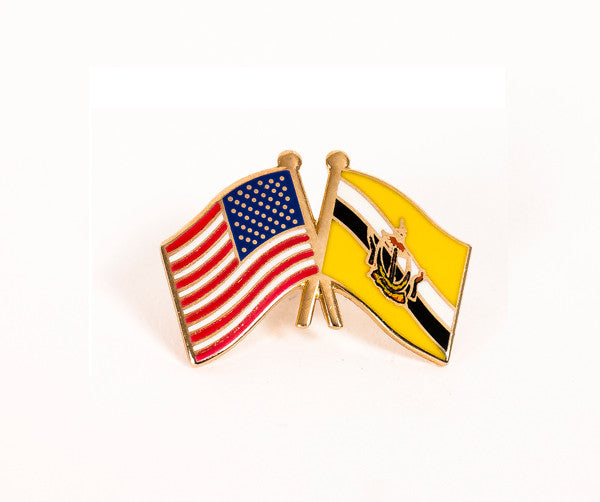 Brunei & USA Friendship Flags Lapel Pin