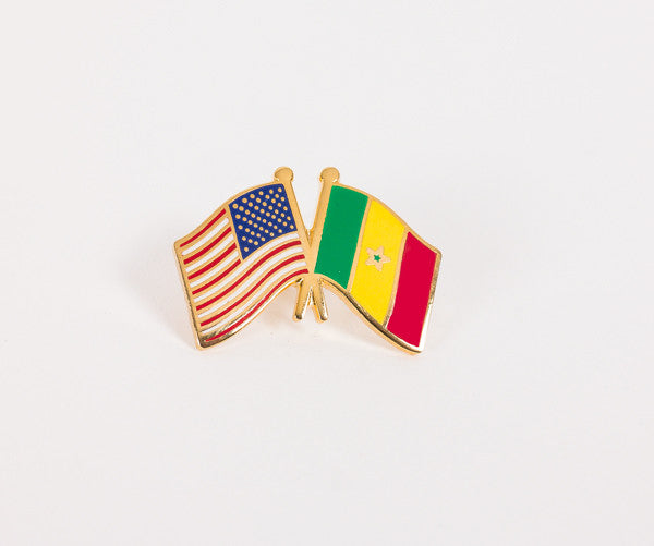 Senegal & USA Friendship Flags Lapel Pin