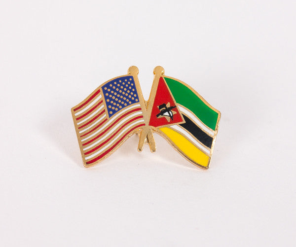 Mozambique & USA Friendship Flags Lapel Pin