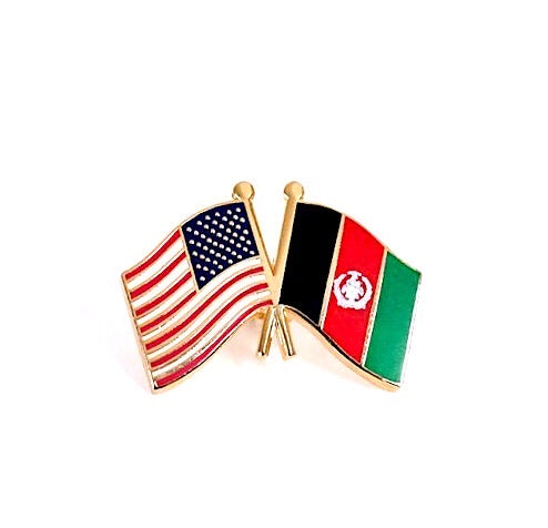 Afghanistan & USA Friendship Flags Lapel Pin