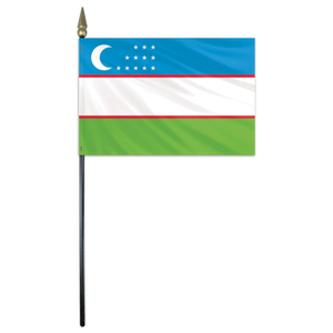 Uzbekistan Flag - 4x6in Stick Flag