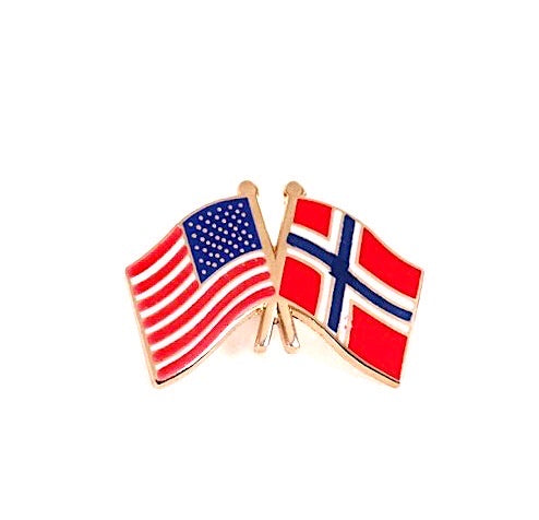 Norway & USA Friendship Flags Lapel Pin