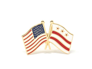 District of Columbia & USA Friendship Flags Lapel Pin