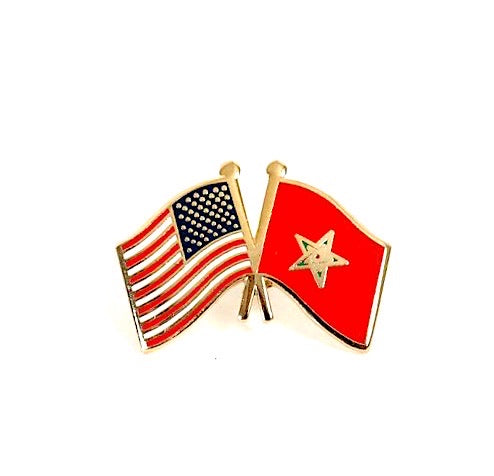 Morocco & USA Friendship Flags Lapel Pin
