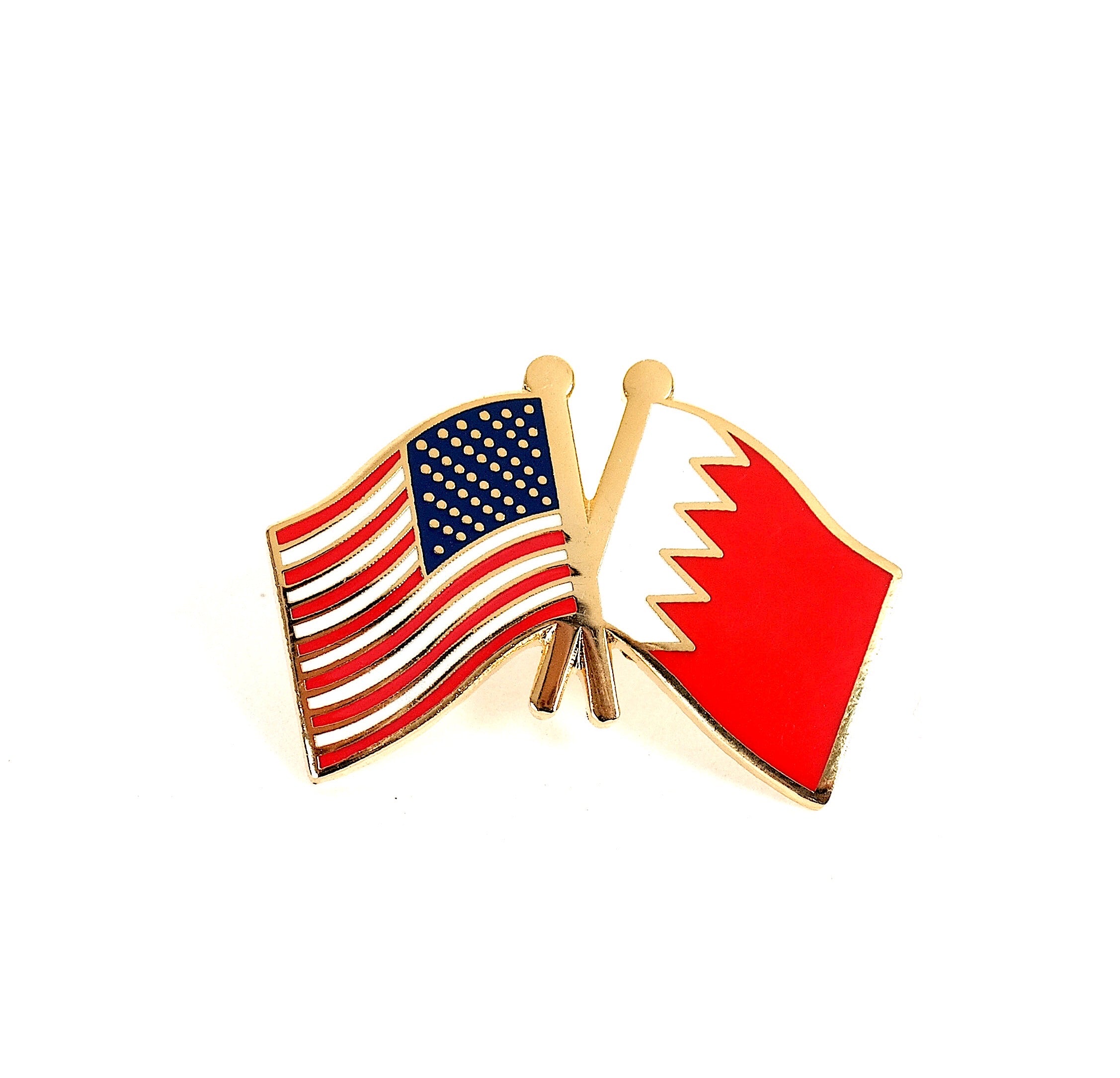 Bahrain & USA Friendship Flags Lapel Pin