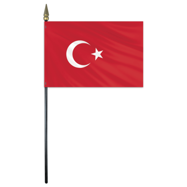 Turkey (Türkiye) Stick Flag (4 x 6 in)