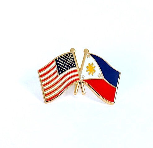 Philippines & USA Friendship Flags Lapel Pin