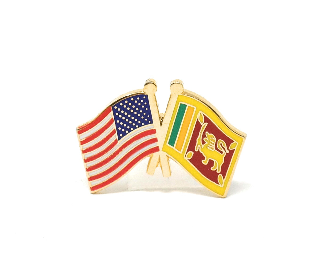 Sri Lanka & USA Friendship Flags Lapel Pin