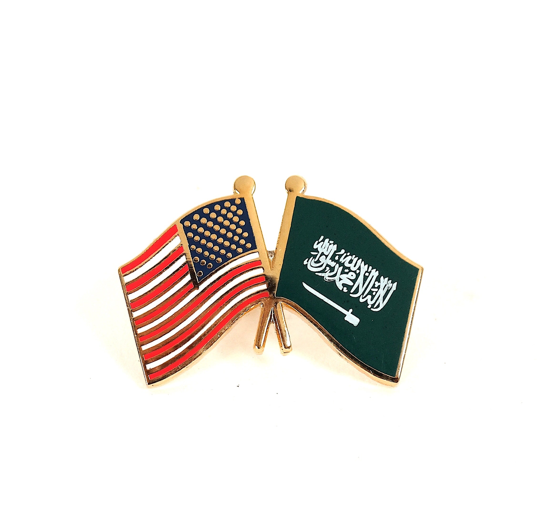 Saudi Arabia & USA Friendship Flags Lapel Pin
