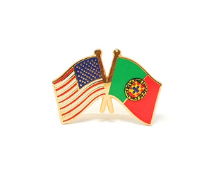 Portugal & USA Friendship Flags Lapel Pin