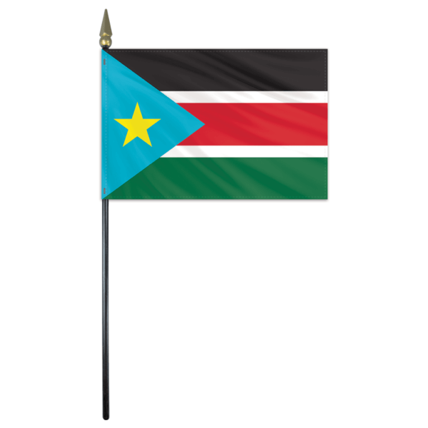 South Sudan  Flag - 4x6in Stick Flag