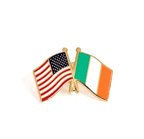 Ireland & USA Friendship Flags Lapel Pin