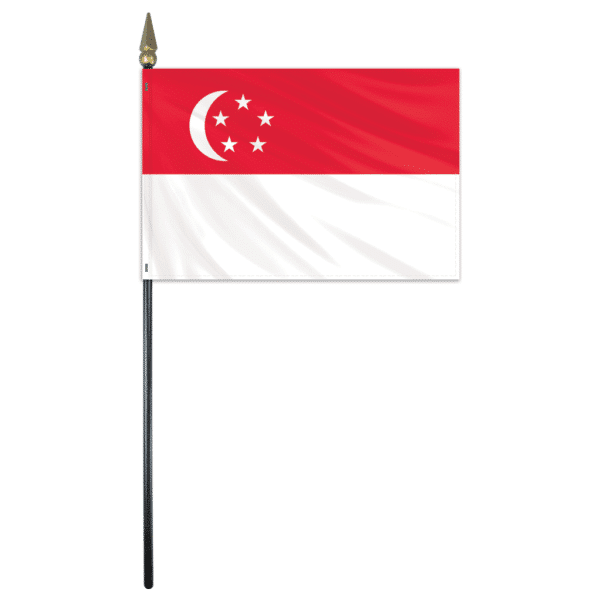 Singapore Flag - 4x6in Stick Flag