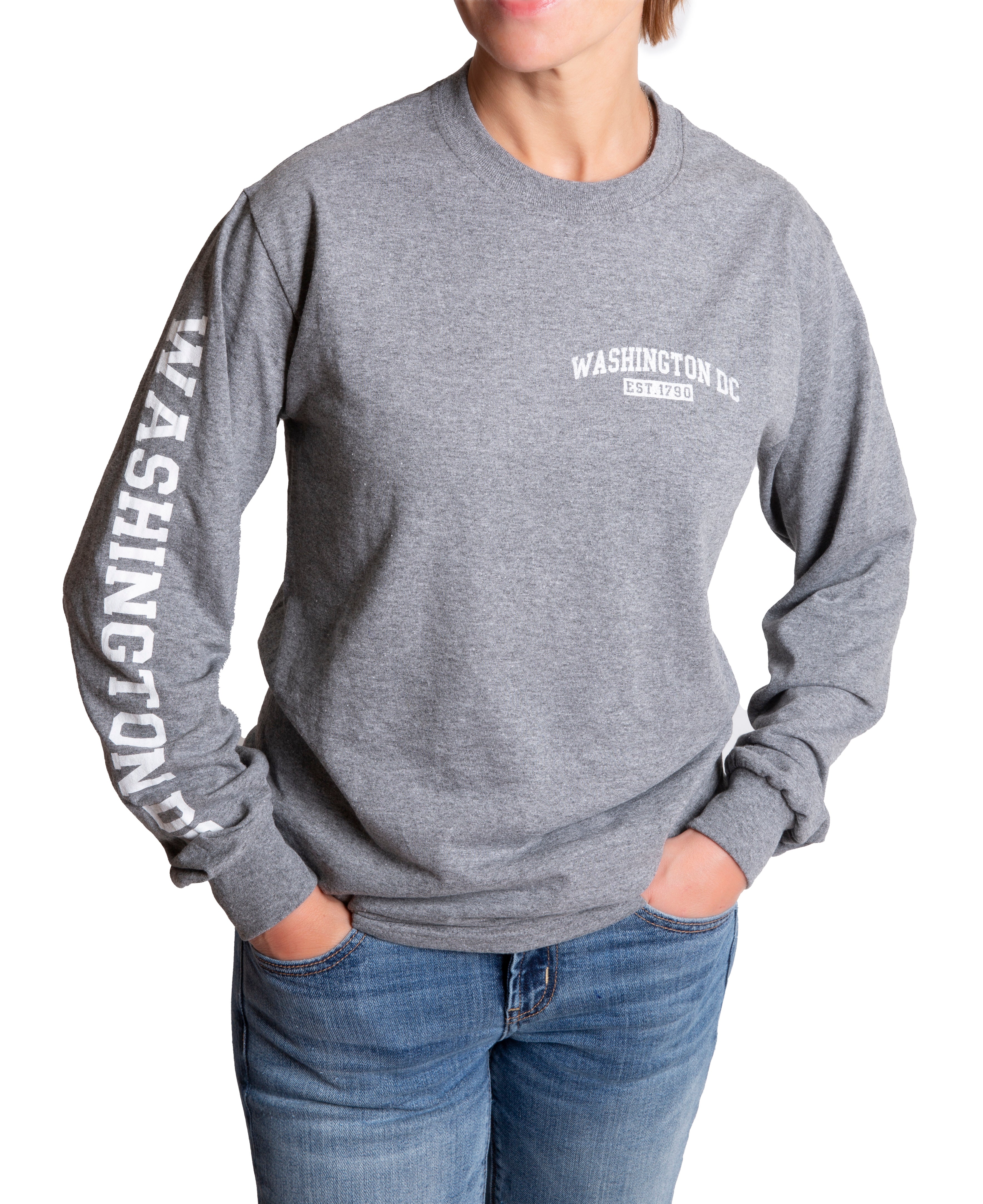 Authentic Washington DC Long Sleeve T-Shirt (Multiple Colors)