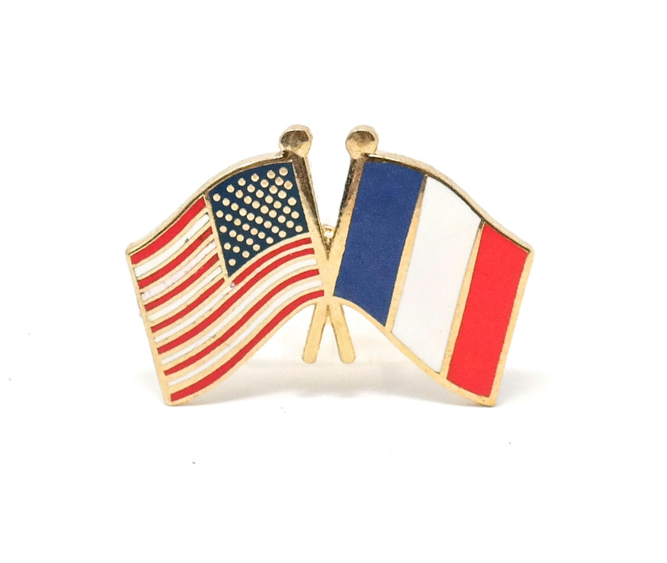 France & USA Friendship Flags Lapel Pin