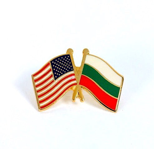Bulgaria & USA Friendship Flags Lapel Pin