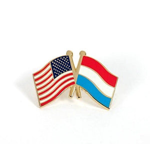 Luxembourg & USA Friendship Flags Lapel Pin