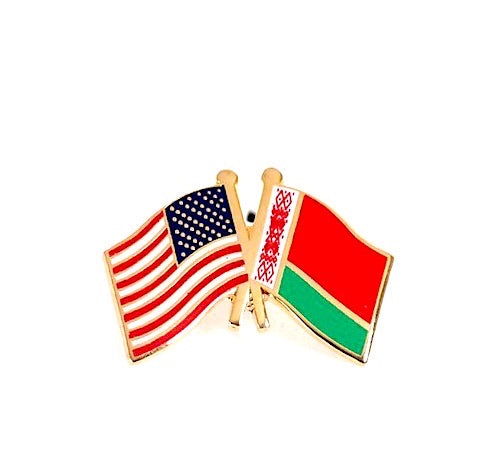 Belarus & USA Friendship Flags Lapel Pin