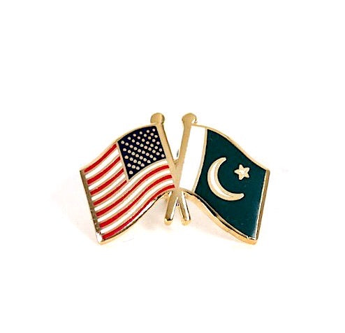 Pakistan & USA Friendship Flags Lapel Pin