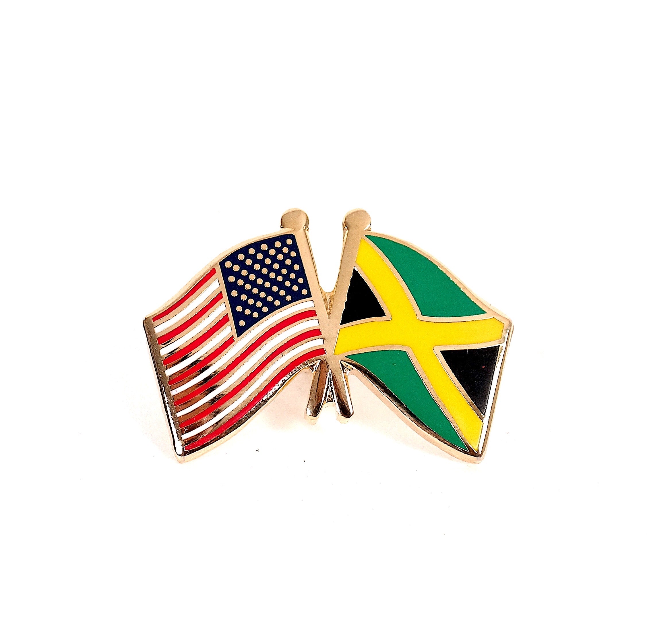 Jamaica & USA Friendship Flags Lapel Pin