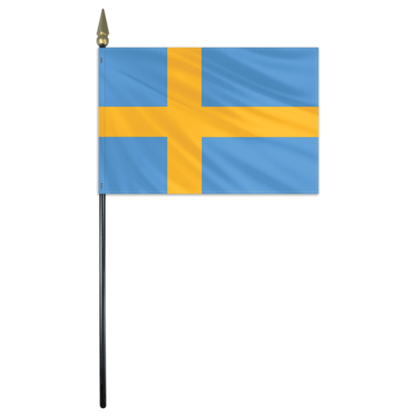 Sweden Spain Flag - 4x6in Stick Flag