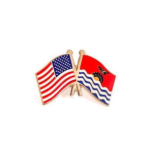 Kiribati & USA Friendship Flags Lapel Pin