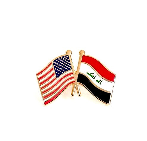 Iraq & USA Friendship Flags Lapel Pin
