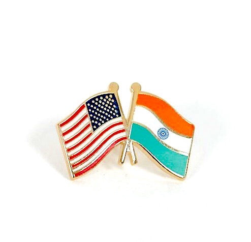 India & USA Friendship Flags Lapel Pin