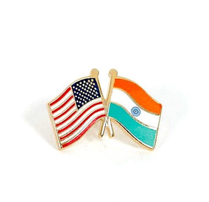 India & USA Friendship Flags Lapel Pin