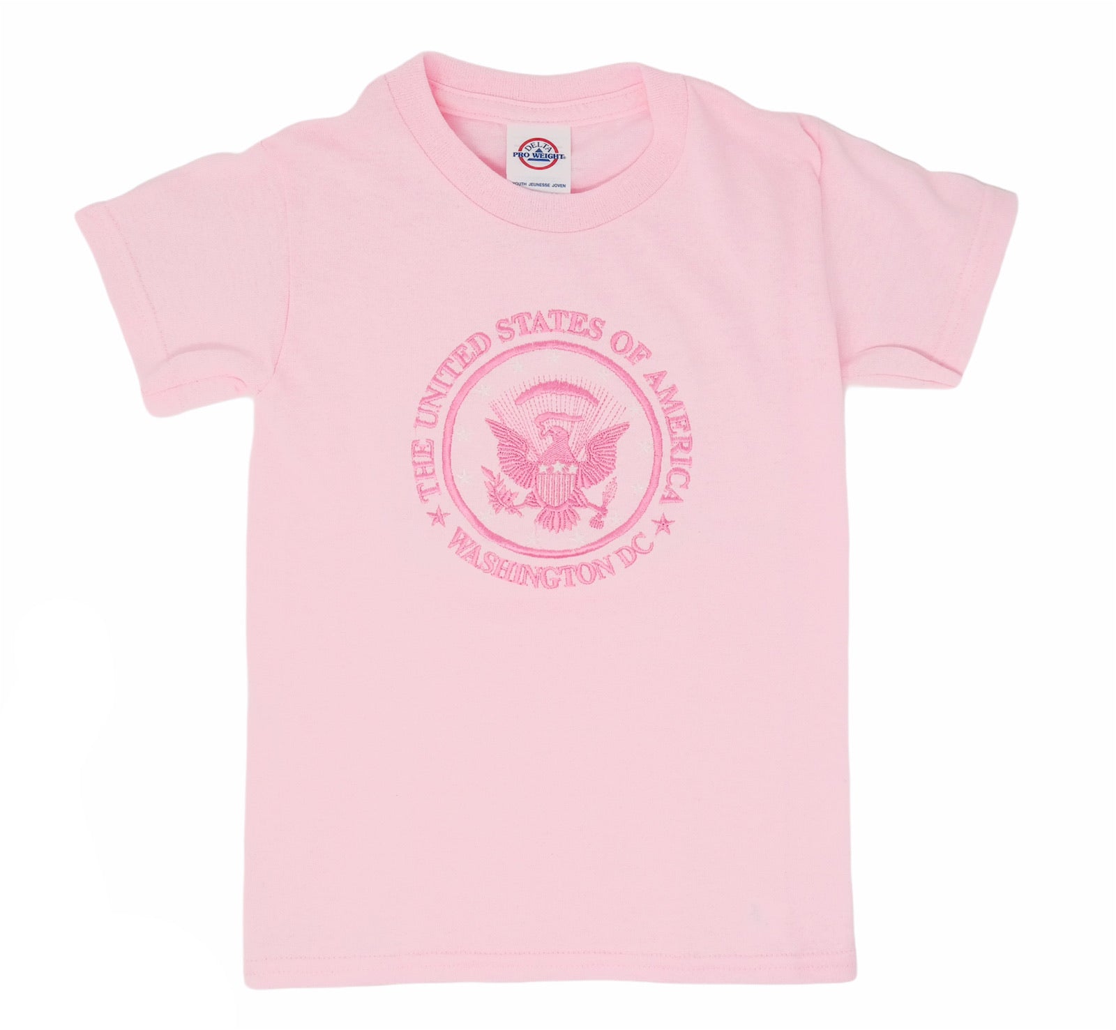 Presidential Seal Embroidered Unisex Kid’s T-shirt pink