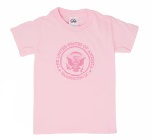Presidential Seal Embroidered Unisex Kid’s T-shirt pink