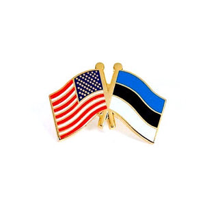 Estonia & USA Friendship Flags Lapel Pin