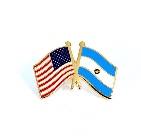 Argentina & USA Friendship Flags Lapel Pin